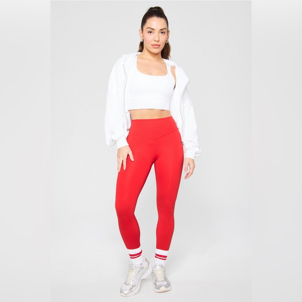 📍Fabletics Oasis High-Waisted Vibrant Red Leggings Sz XXS -LIKE NEW